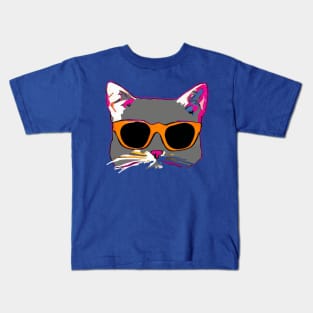 Cat with dark glesses Kids T-Shirt